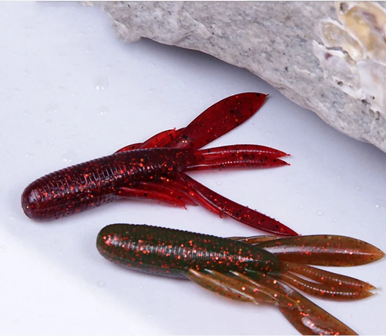 Angelköder, weicher Wurmköder, 8 cm/7,7 g, Garnelenform, 105 mm, 11,7 g, Kunstköder, Craw mit Geruch, 5–6 Stück Beutel – Detail 3