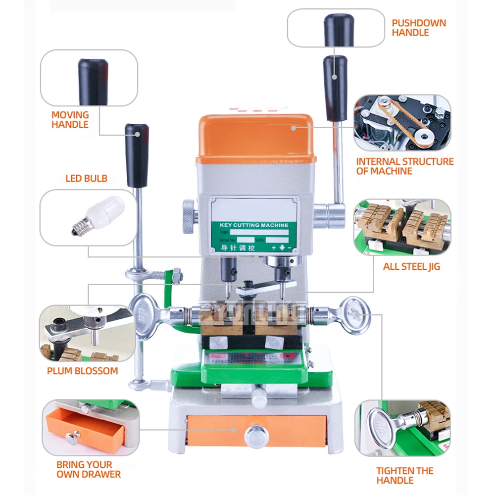 388a Key Cutting Duplicating Machine Cutter Flat Milling and Internal and External Milling Car Key Copier Locksmith Tools Kits