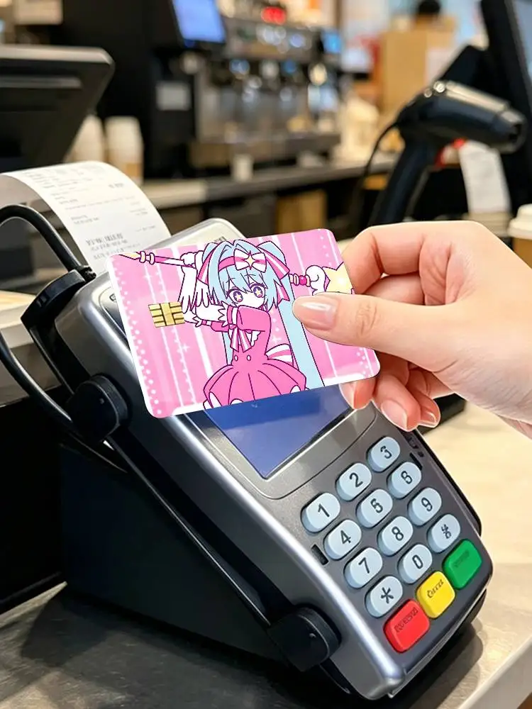 Retry NOW Cute M-Miku  4pcs 1Set Card Stickers Small Waterproof Chip 4PCS Card Sticker Anti-Scratch