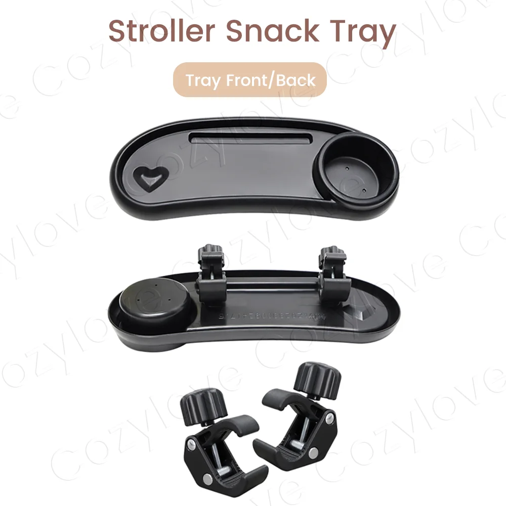 Detachable Stroller Snack Tray with Cup Slot | Universal Fit for Most Strollers, BPA-Free for Toddler Self-Feeding - view 5