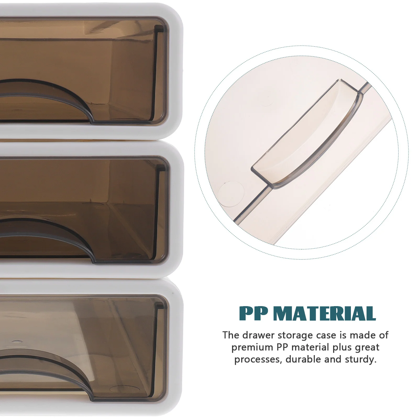 3 قطعة صندوق تخزين من نوع الدرج منظم سطح المكتب القابل للتكديس PP للمكياج والمجوهرات ومستحضرات التجميل والقرطاسية المنزلية #1