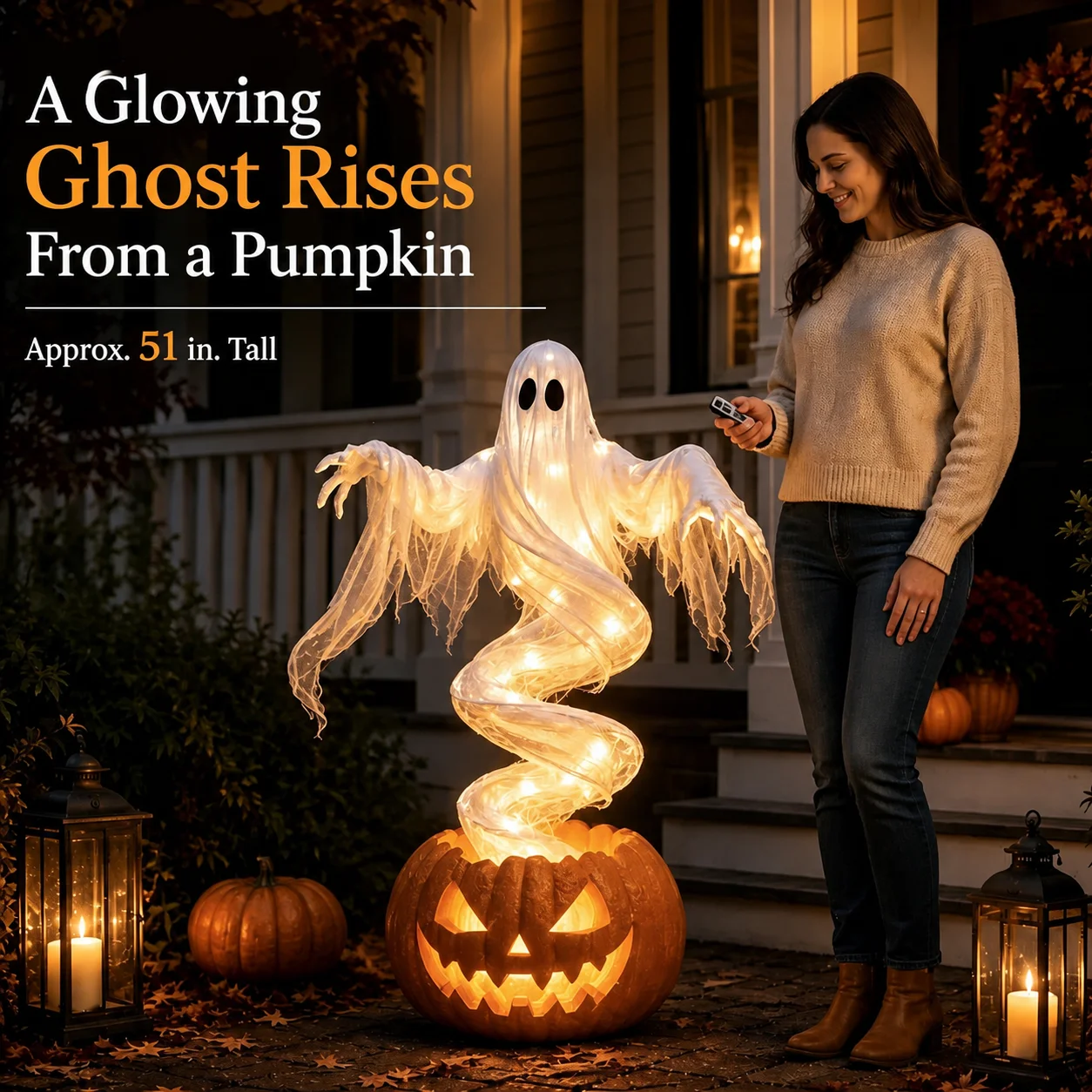 Jack O Lantern Lawn Lamp Outdoor Outdoor Yard Decoration Light Pumpkin Yard Lamp Spiral Mesh Ghost Pumpkin Light For Outdoor