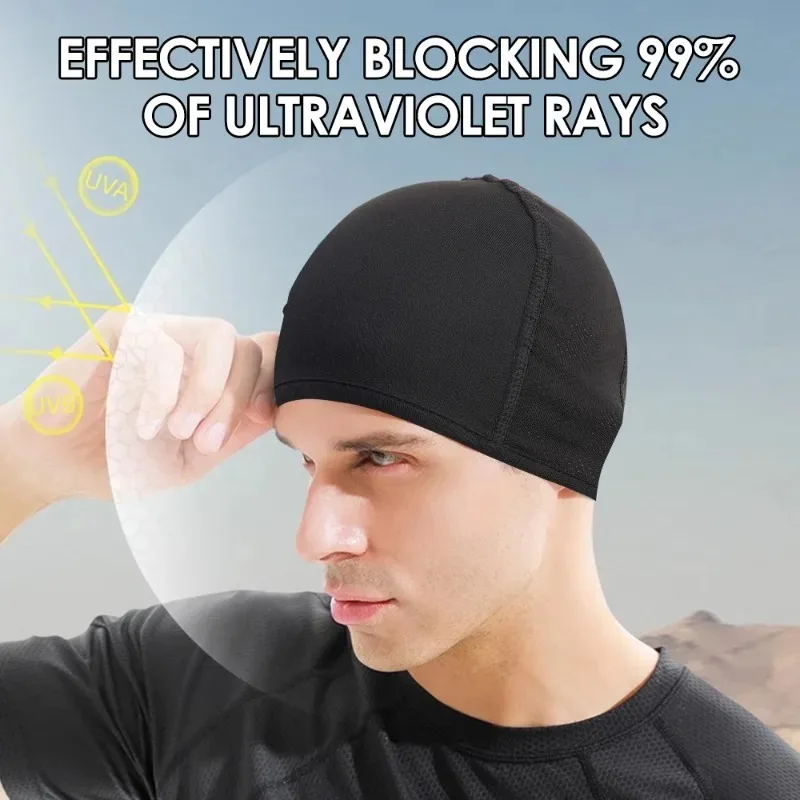 Motorcycle Cycling Cap Quick Dry Breathable Moisture Wicking Under Helmet Beanie Inner Lined Dome Sport Cap Motor Accessories