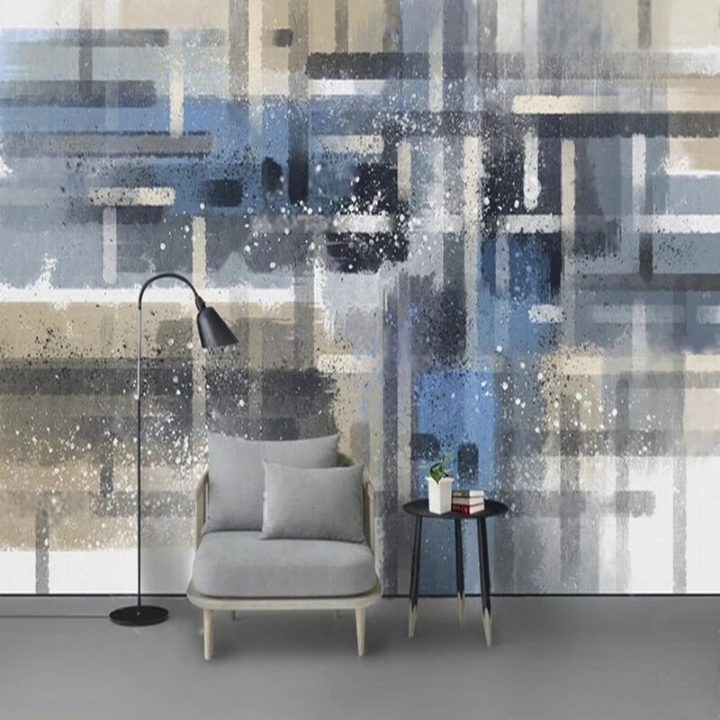 Nordic Vintage Hand-Painted Abstract Oil Painting With Background Decorative Poster Sticker For Wall Suitable For Bedroom