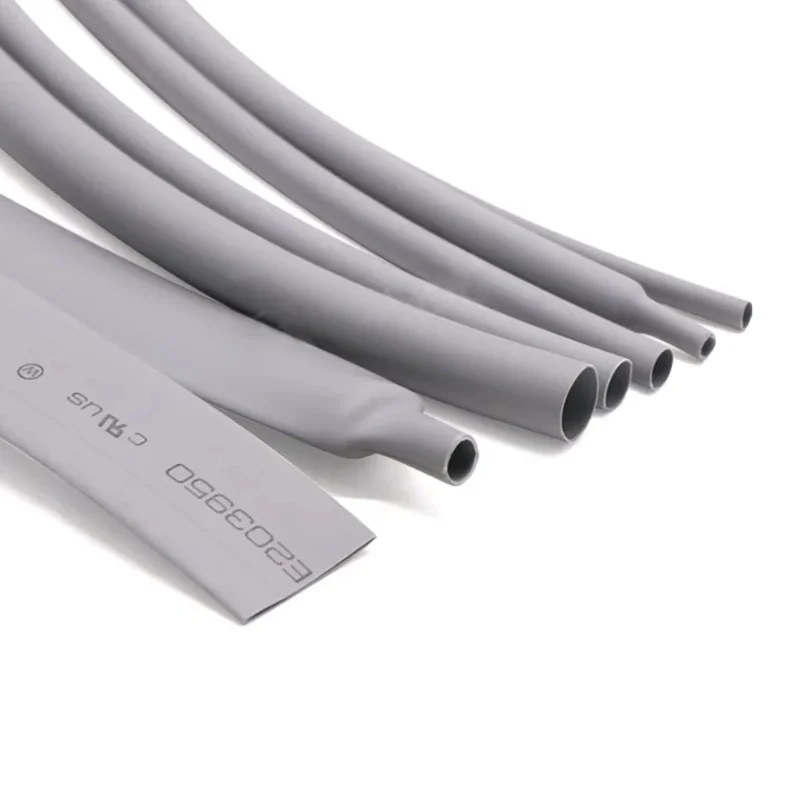 1-5Meter Gray Heat Shrink Tube 2:1 Shrink Ratio Polyolefin Insulated Cable Sleeve Φ1mm-50mm