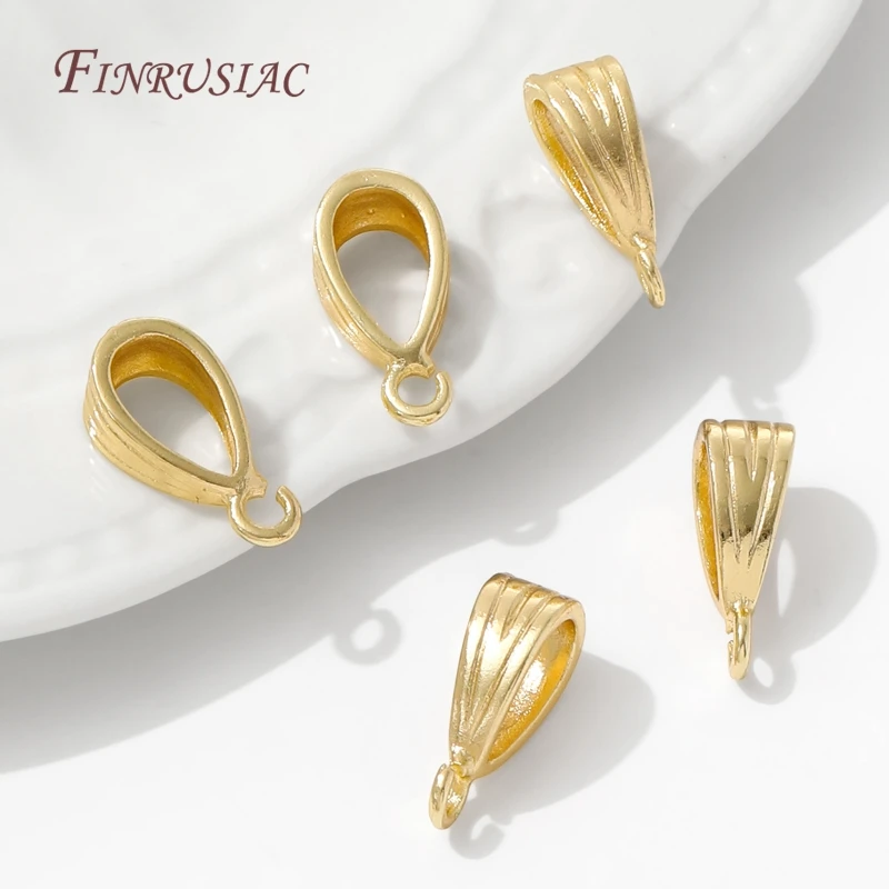 

5/10Pcs 18K Gold Plated Bails For Pendant,Pearl Necklace Charm Holder,Bail Connector For Jewelry Making Supplies,DIY Accessories