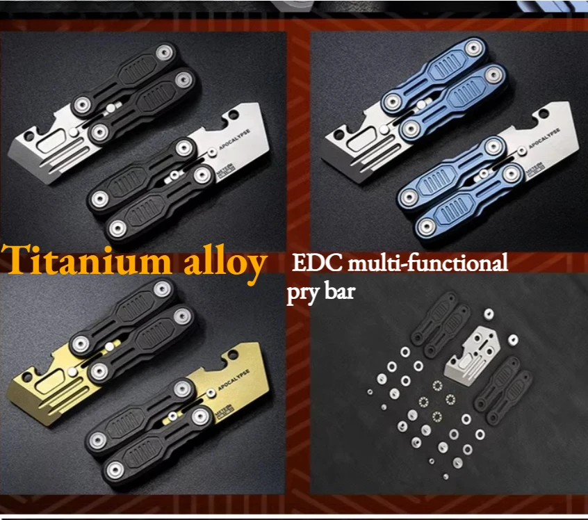 Titanium Alloy EDC Multi-functional Tactical Pry Bar Bottle Opener Screwdriver High-quality Hand Tool Premium Gift