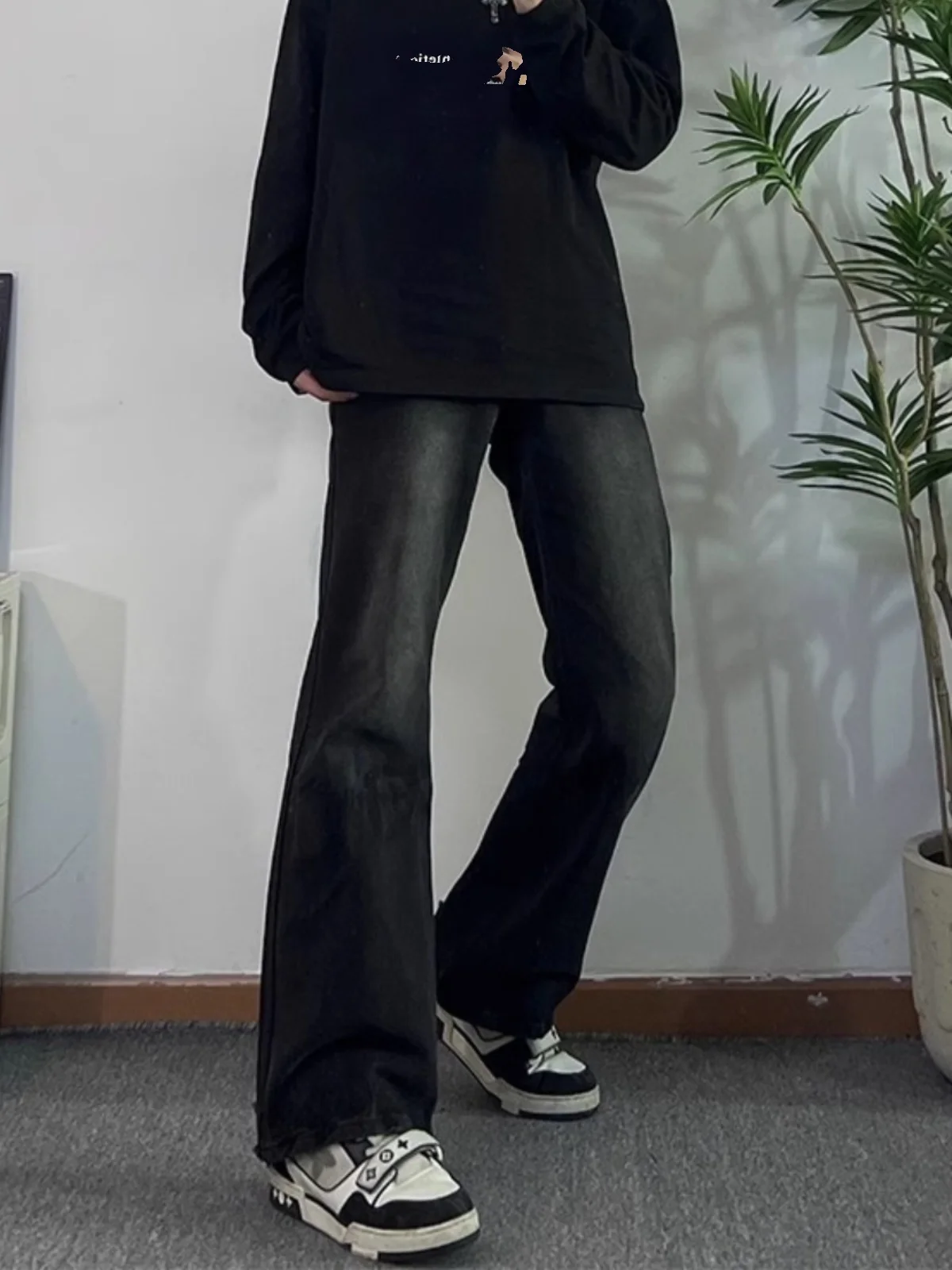 

Мужские джинсы American High Street, весенне-осенние модные прямые брюки для похудения, длинные брюки с микро-расклешенными повседневными молодежными брюками