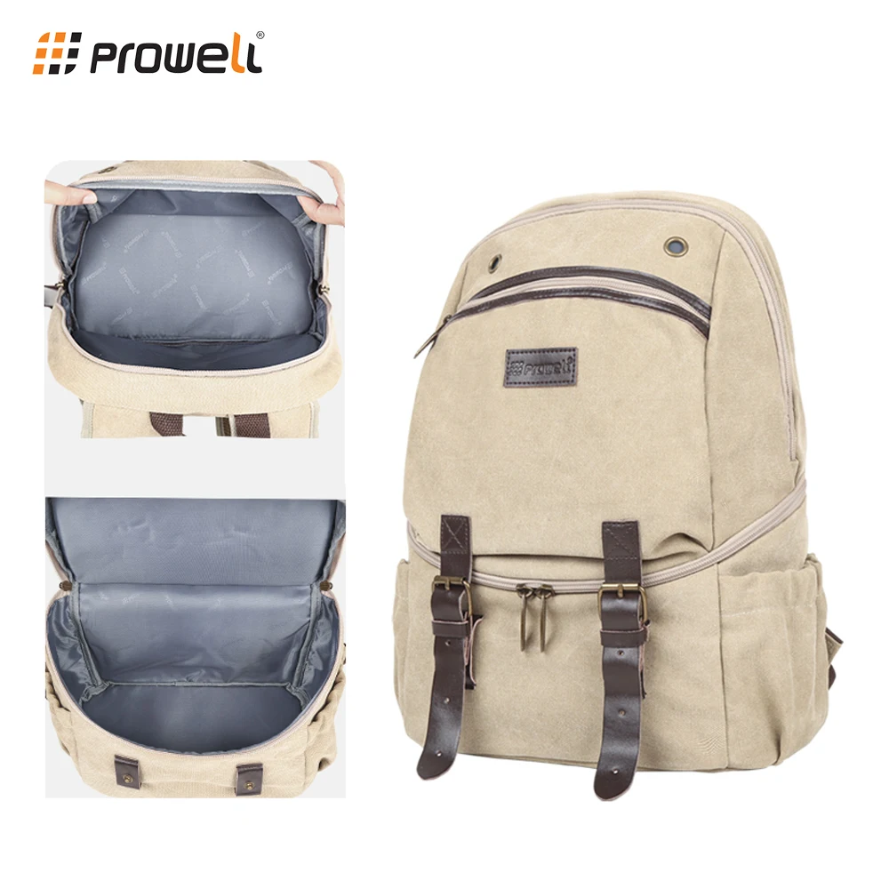 Prowell Camera Backpack Bags Canvas Leisure Multifunctional photography Backpack Bag Travel Camera Backpack For Canon Sony Nikon