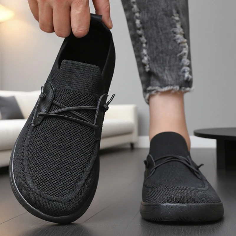 Wide Toe Box Barfußschuh für Damen Zero Drop Sole Minimalismus Wanderschuhe Atmungsaktive rutschfeste Flats Loafer Herren-Fahrschuhe