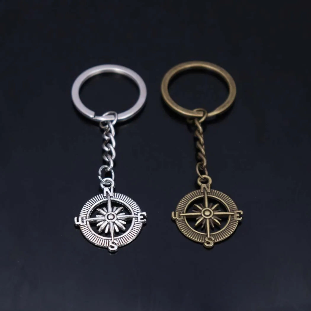 Nautical vintage ship wheel anchor keychain; compass keychain car bag packaging decoration pendant view 4