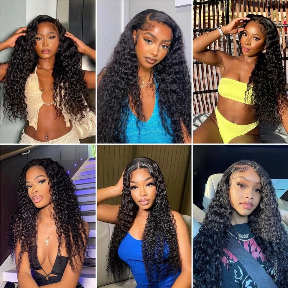 Paquetes de cabello humano natural Deep Wave 12A brasileño virgen rizado crudo extensiones 100% cabello humano entrega 2-5 días 6