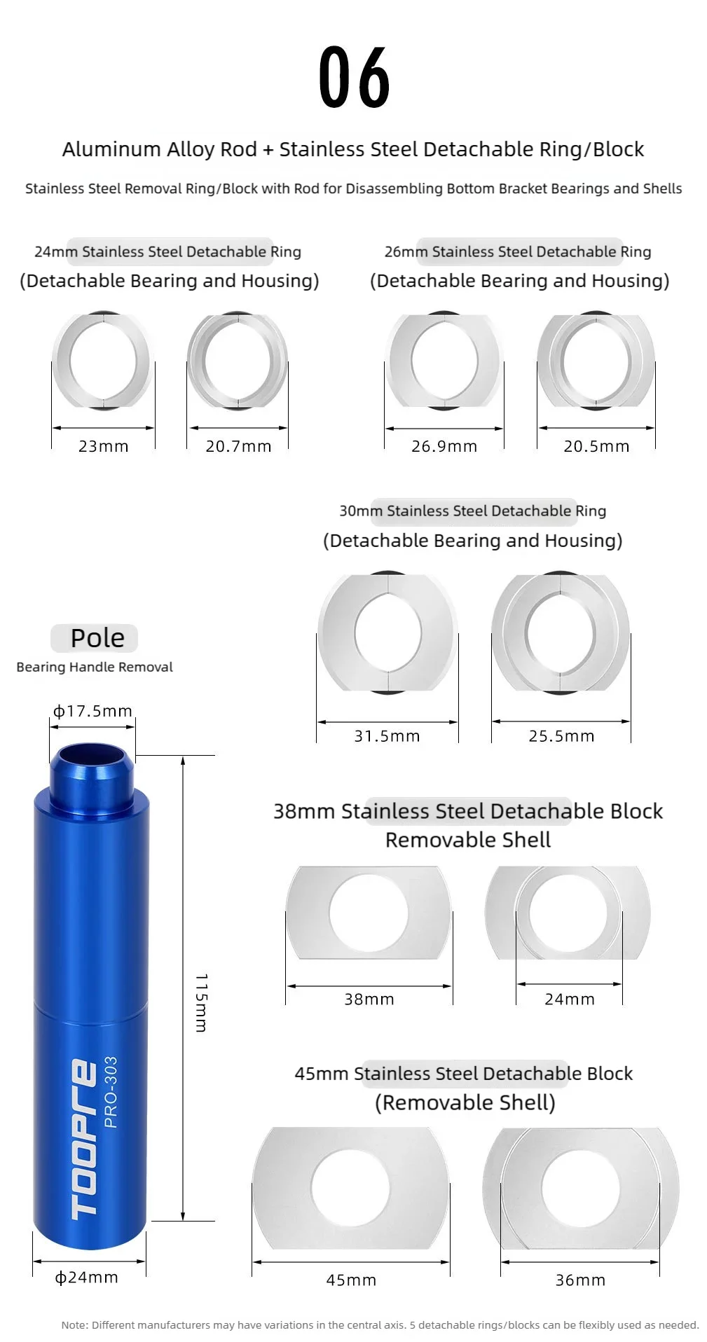 TOOPRE Fahrrad-Innenlager Einpress-Installations- und Demontagewerkzeug MTB Rennrad BB86/PF30/92/386 Lager Universalwerkzeug-Set – Detail 15