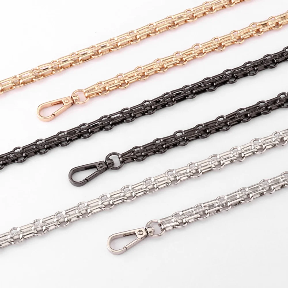 40-120cm Handbag Metal Chains DIY Purse Chain With Buckles Shoulder Bags Straps Handbag Handles Bag Parts Gold/Silver/Gun black
