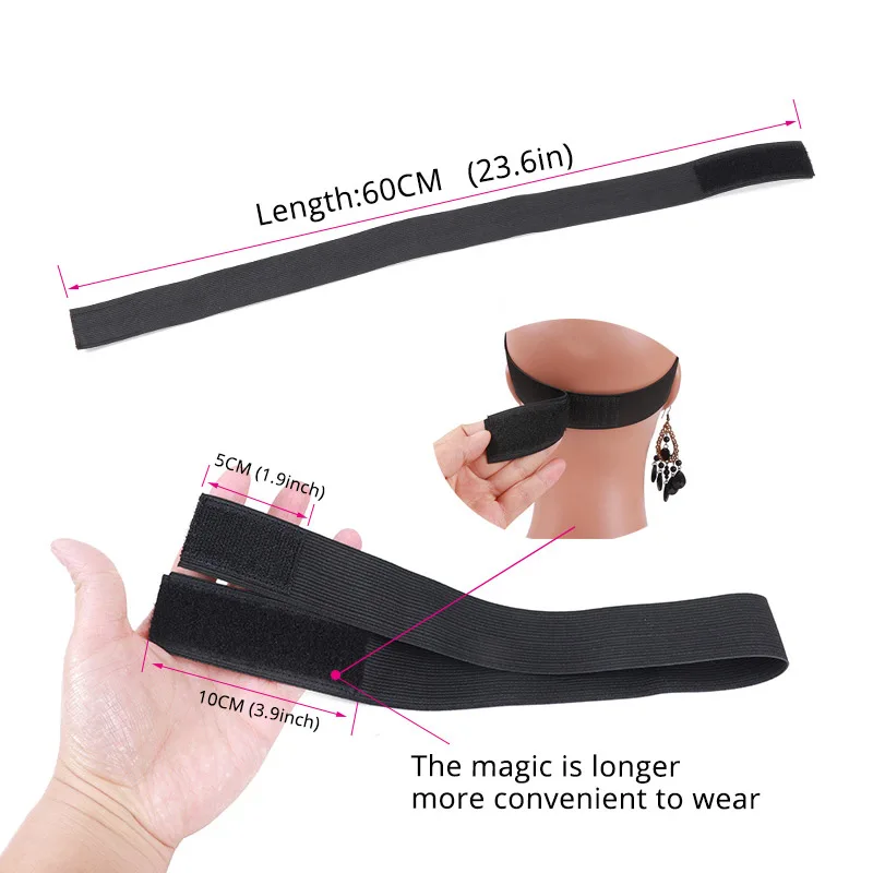 Custom Logo For Adjustable Elastic Band For Edge Control 10Pcs Melt Band With Ear Covers Printed Logo Lace Band With Ear Puff