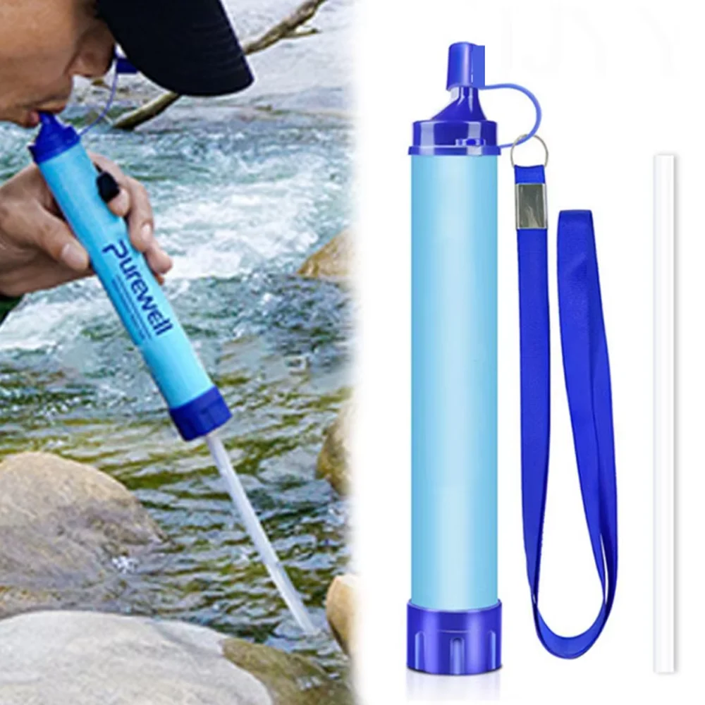 Outdoor Mini Water Filter Straw Camping Purification Portable Hiking Water Purifier for Survival or Emergency Supplies