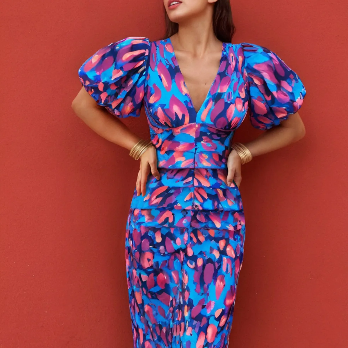 Sexy And Elegant Deep V-neck Long Skirt For Women Lace-up 2025 Summer Party Dress For Women Party Dress Beach Dress Women's Suit