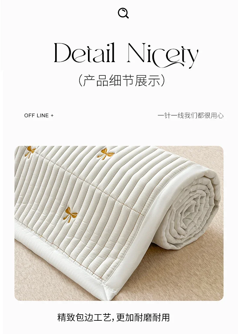Spring Autumn Comfortable Durable Mattress Toppers Soft Breathable Soybean Fiber Filling Bed Pads Keep Warm Quilted Mattress Pad