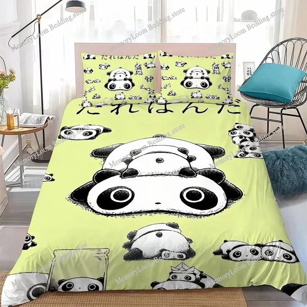 Kawaii T-Tarepanda Cute Duvet Cover Set Home Style Bedding Soft Laundry Cotton Bed Student Dormitory Gift Home Textileextile029