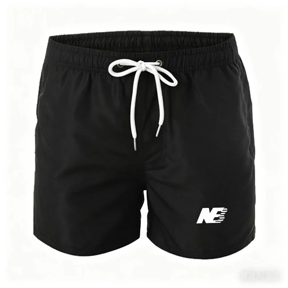 Summer men's drawstring casual sports shorts - bright color five-pocket pants with internal breathable mesh lining - beach pants