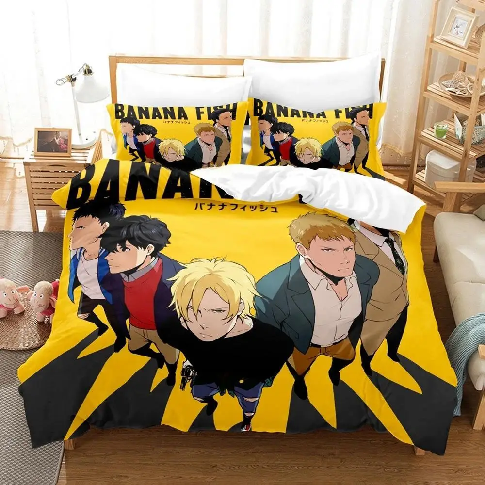 2024 Banana Fish Bedding Set Single Twin Full Queen King Size Bed Set Adult Kid Bedroom Duvetcover Sets 3D Print Anime Bed Sheet