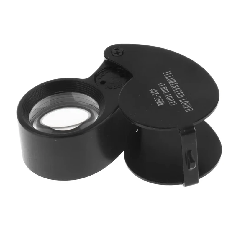 Mini loupe éclairée 40X avec lumières LED, loupe pliante portable pour bijoux, pièces de monnaie antiques