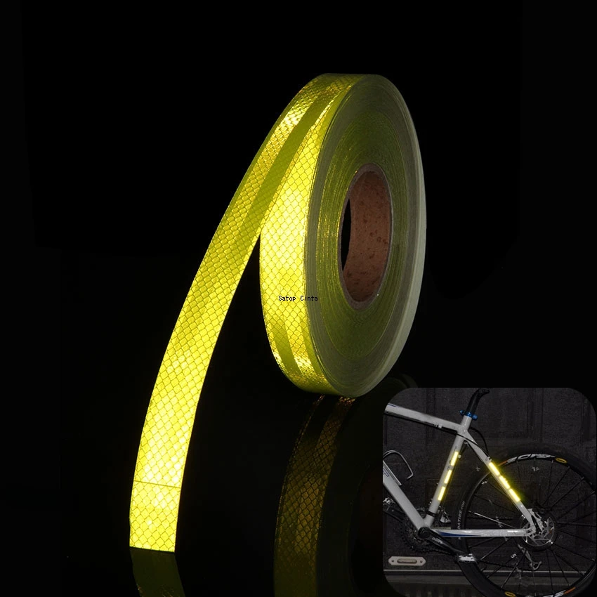 High Visibility Reflective Tape 1inch*33FT White Red Fluorescent Yellow Blue Warning Conspicuity Bicycle Waterproof Car Sticker