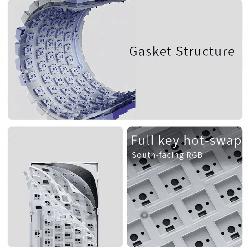 Ajazz Ak820 لوحة المفاتيح الميكانيكية السلكية USB 75% حشية الضوء الأزرق مفتاح كامل مبادلة ساخنة Esports لوحة مفاتيح الألعاب مخصصة لأجهزة الكمبيوتر المحمول #2