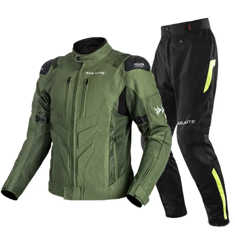 

Summer Motorcycle Jacket Reflective Breathable Mesh Motocross Riding Clothes Built-in Detachable Protective Gear Racing Suit