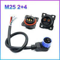 M25 2+4 Battery Connector Electric Lithium Battery Charging Port Adapter Bike Sharing Male With 50cm Line Energy Storage Cable