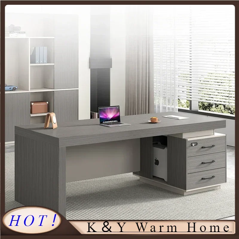 

Asthetic Designer Modern Executive Desk Luxury Storage Writing Standing Desk Large Laptop Bureau Bois Office Furniture