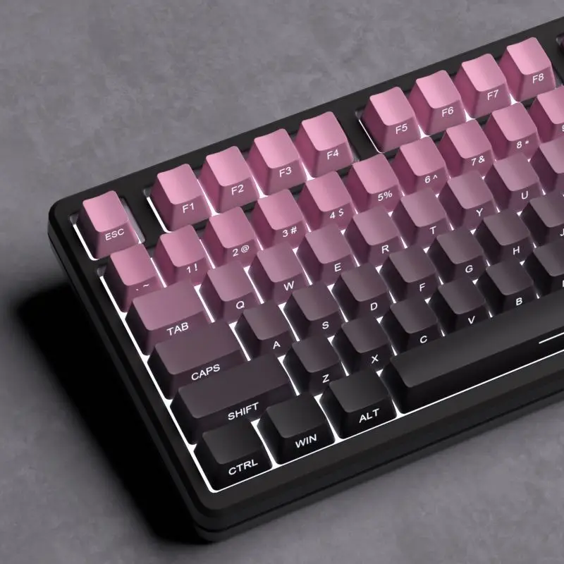 Black Pink Gradient Keycap Dip Dye Doubleshots PBT for keyboard 87 tkl 104 ansi xd64 bm60 xd68 CSTC75 BM87 BM65 CSTC75 VN96