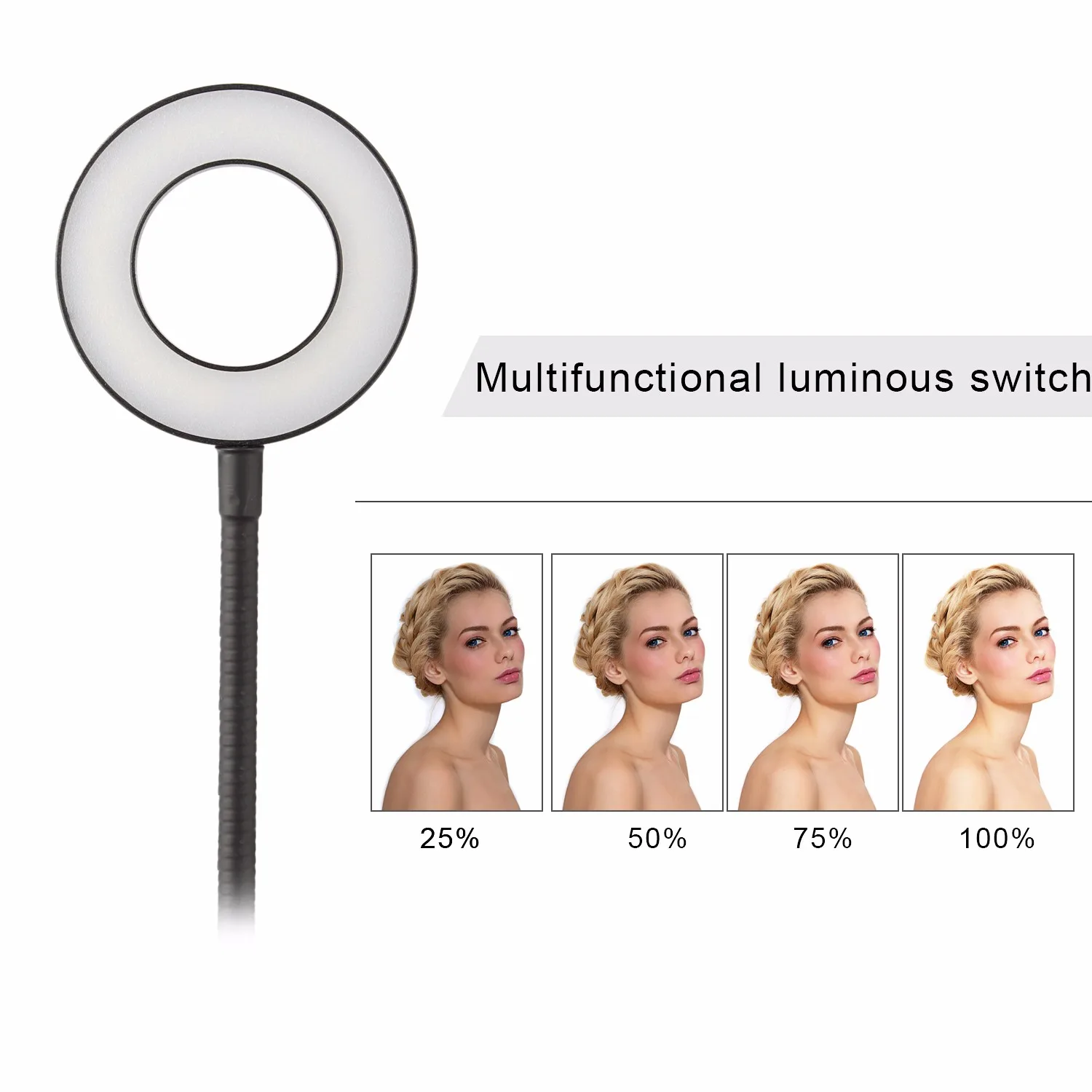 Кольцевой светильник для селфи с ленивым кронштейном, держатель для телефона, Гибкие Длинные ручки для iphone, Samsung, Xiaomi, HUAWEI, TikTok, прямая трансляция на Youtube