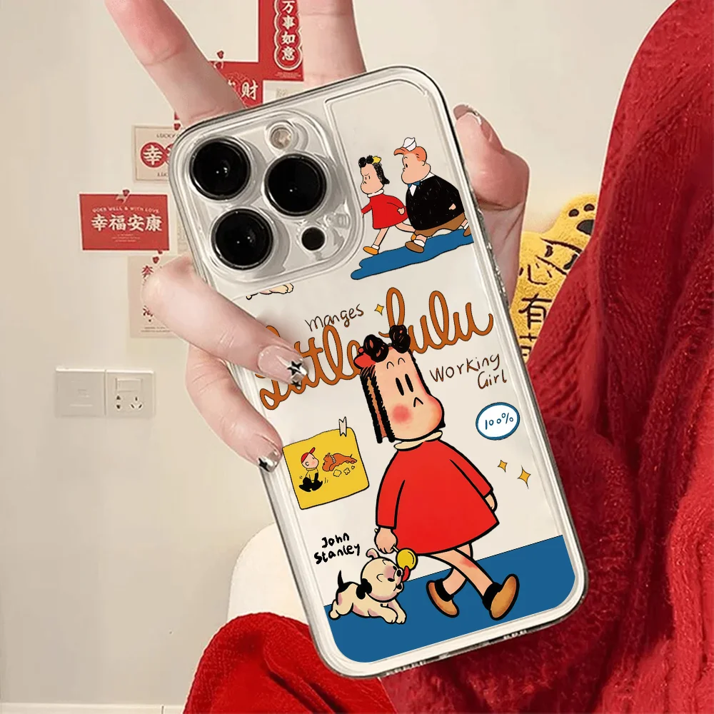 Cute Little Girl L-lulu Phone Case FUNDA For IPhone 12 11 13 14 15 16 17MINI Max Pro Plus Shockproof Soft Clear Back Cover