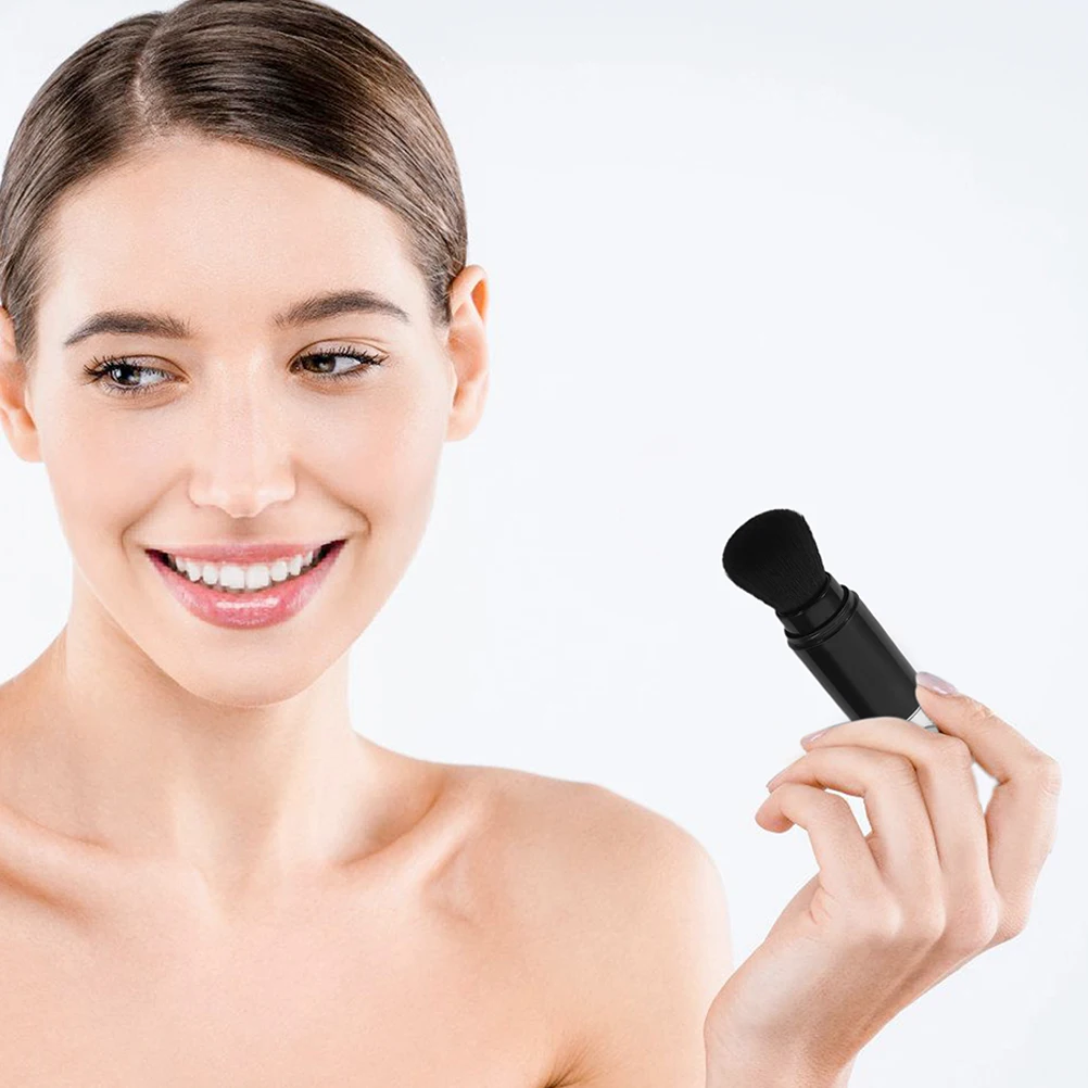 แปรงแต่งหน้าแบบพกพา 2 ชิ้น พร้อมที่จ่ายแป้ง ขนแปรงความหนาแน่นสูง สำหรับการแต่งหน้าระหว่างเดินทาง ใช้ได้กับบลัชออนและใบหน้า เติมแป้งได้