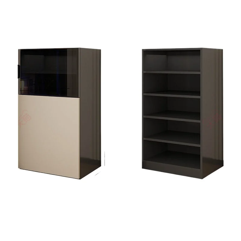 CX solid wood modern simple dining side cabinet integrated against the wall living room household tea cabinet