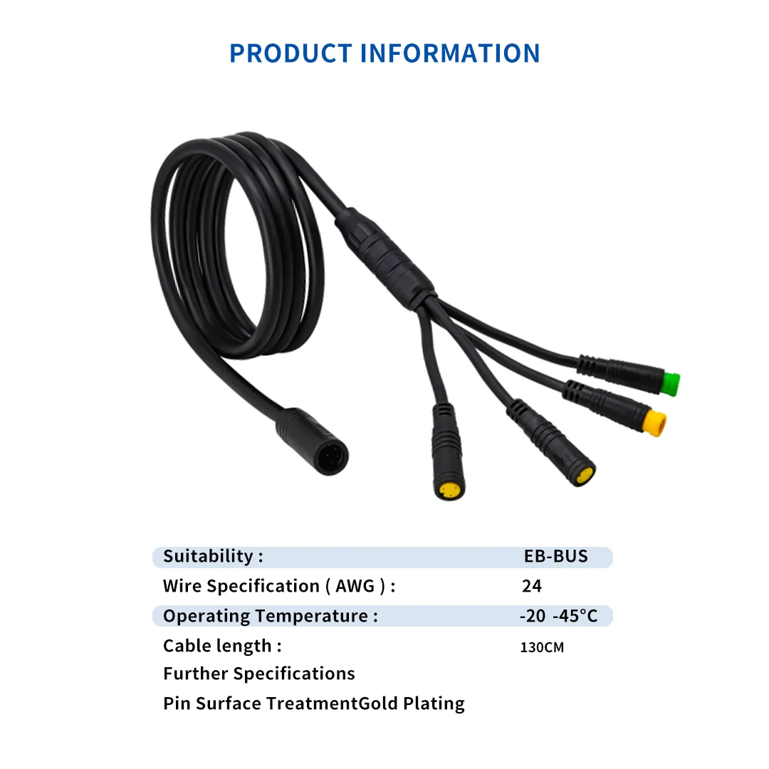 Electric Bicycle BAFANG 1T4 Cable for BBS01 BBS02 BBSHD Motor Show Brake Lever Throttle Connector Electric Bike Accessories