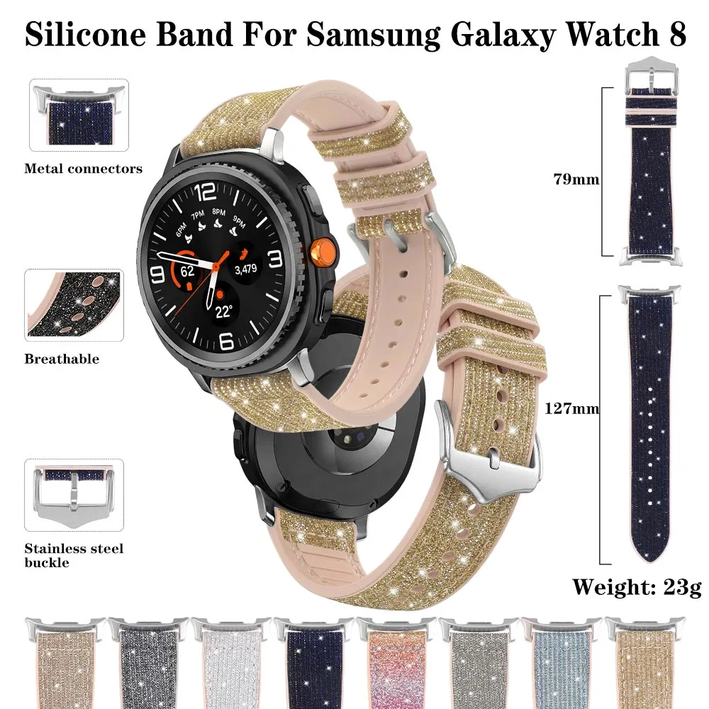 Bracelet Silicone Band for Samsung Galaxy Watch 8 40mm/44mm Strap Silicone Fashion Wristband for Galaxy Watch 8 Classic Band
