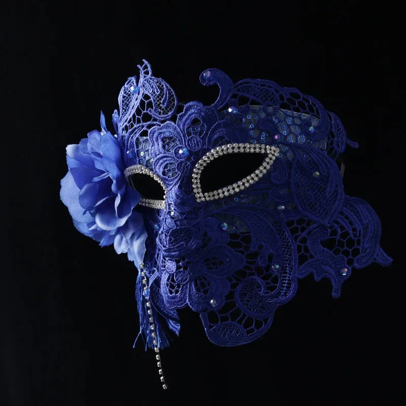 

Women Masquerade Venetian Halloween Mardi Gras Costume Party Props Singer Fancy Dress Carnaval Lace Eye Mask for Ball Proms