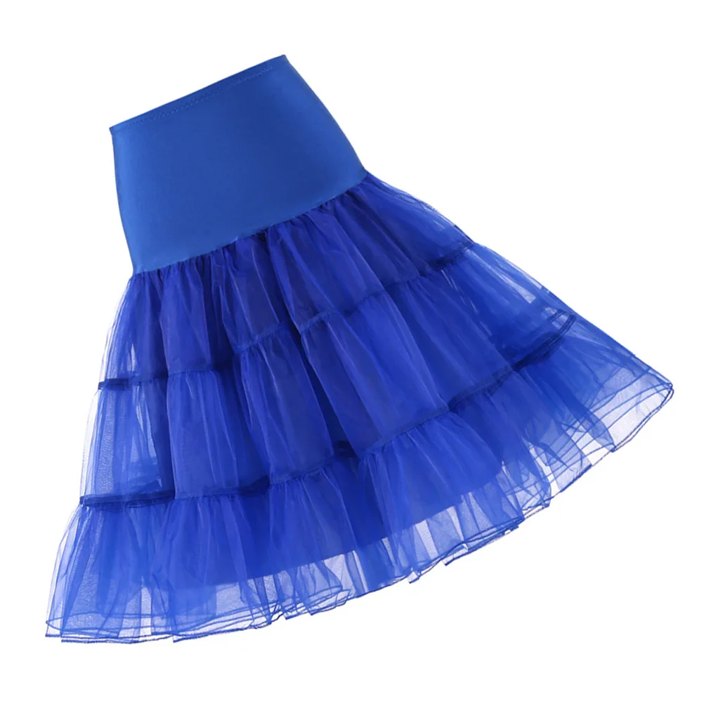 

Petticoat Short Hoopless Skirt Satin Wedding Dress Underskirt Tutu Ballet Dance Costumes Party Soft Yarn Elastic