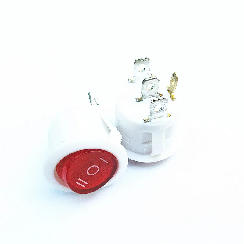 5pcs 20MM circular boat shaped switch with light, 4-pin, 3-speed