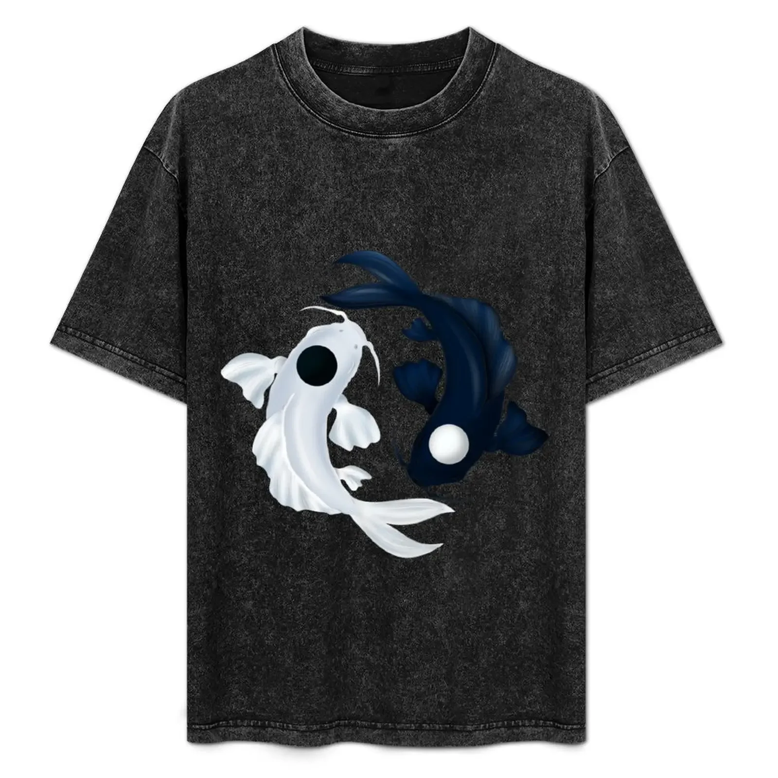 Tui y La Yin Yang Koi en camiseta azul, camiseta personalizada, nuevos regalos y camisetas, ropa de talla grande, tops de verano, camiseta para hombre