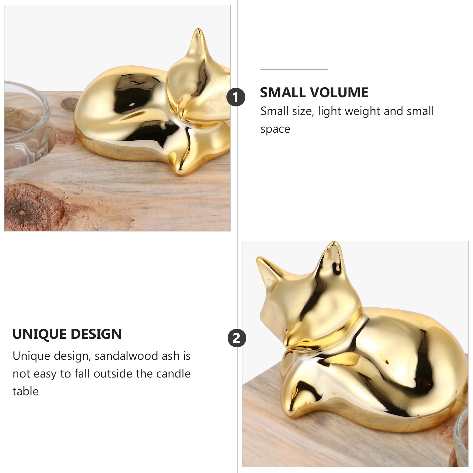 

1Set Wood Gold Candlestick Creative Holder Home Ornament Living Room Bedroom Dining Room Christmas Stand