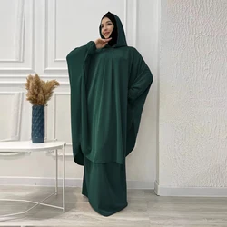 Robe Hijab à Capuche pour Femme Musulmane, Vêtement de Prière, Abaya, Longue, tiens imar, Ramadan, Ensemble Jupe Abaya, Vêtements Islamiques, 2 Pièces