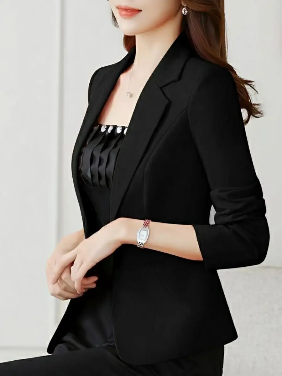 Ele ort sob medida jaet feminino primavera outono fino novo 2024 coreano faion fino ajuste ket quadrado faion acories