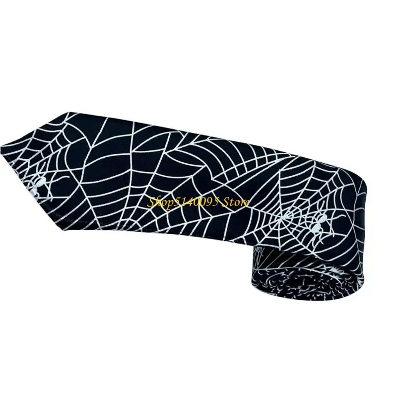 dxae punk skull spiderweb necktie for festival business event cosplay cosplay accessories