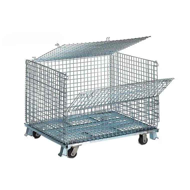 

Большая прочная складная металлическая сетчатая клетка на 4 колесах