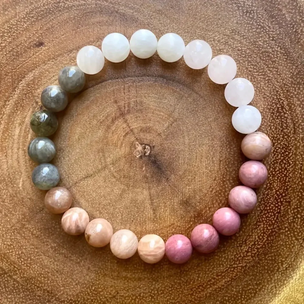 1Pc 8MM Natural Stone Beaded Bracelet For Women Elastic Crystal Beads Chain Bangle Wristband Female Fashion Party Jewelry image 5