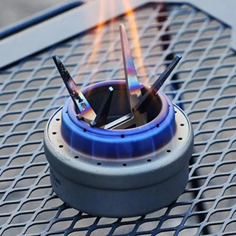 Portable Alcohol Stove Internal Bracket Stainless Steel Detachable Four-corner Kettle Bracket Outdoor Camping Accessories