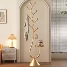Luxury Iron Coat Rack for Living Room Entrance Standing Floor Hanger with Key Hat Storage Home Bedroom Decorative Entrance Organ